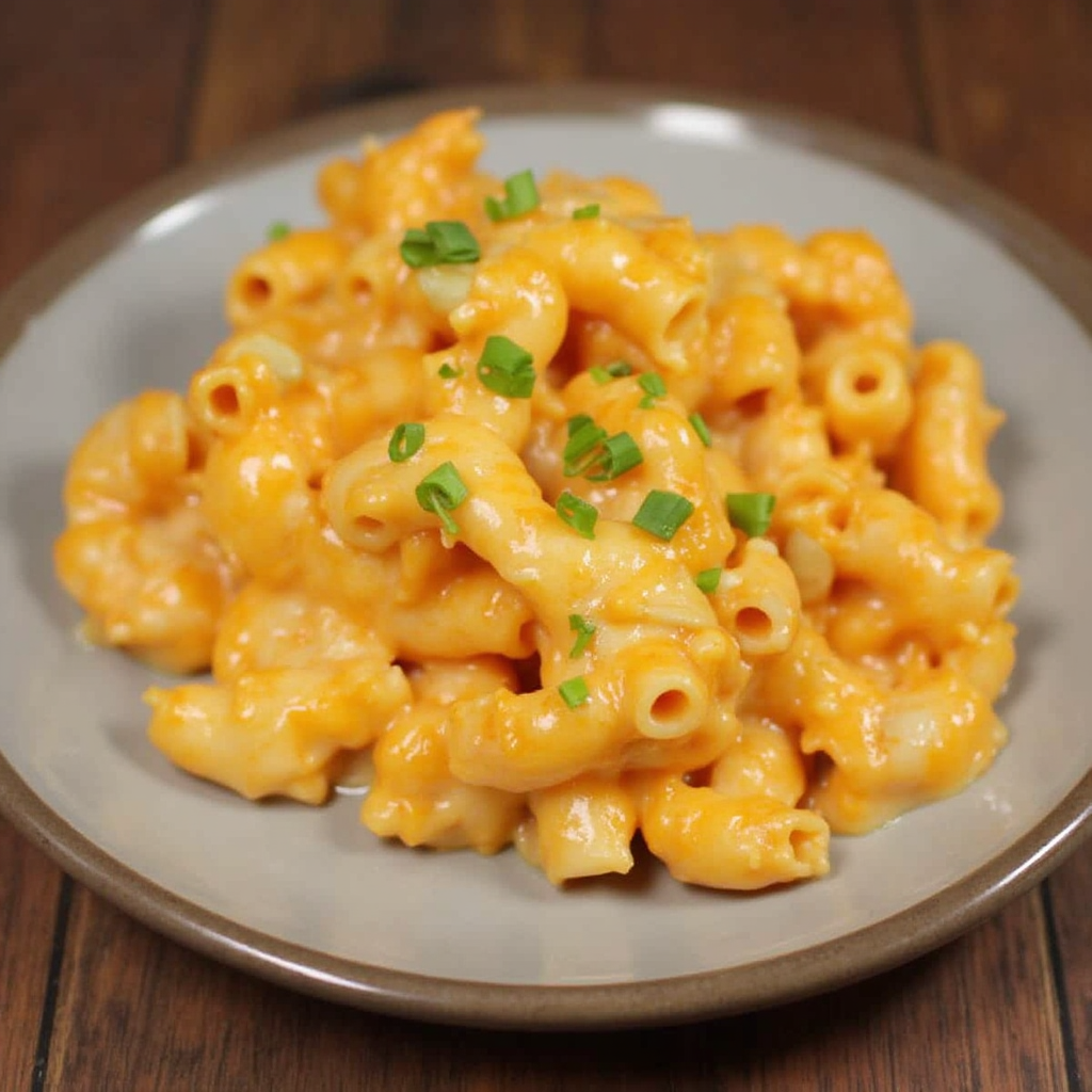 Creamy, cheesy, and spicy Buffalo Chicken Mac and Cheese. Perfect for dinner or game day. Try this comfort food classic toda