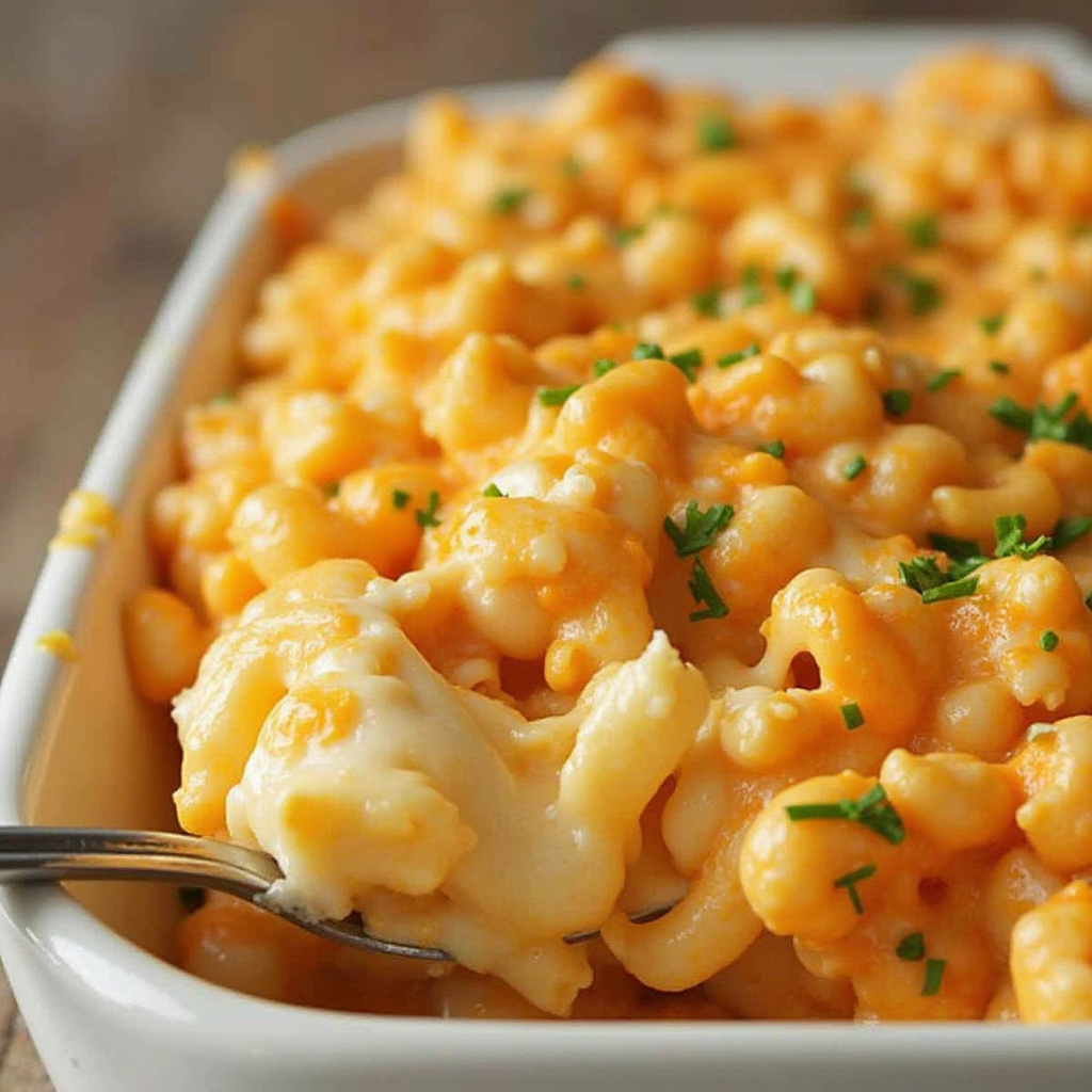 Creamy, cheesy, and spicy Buffalo Chicken Mac and Cheese. Perfect for dinner or game day. Try this comfort food classic toda