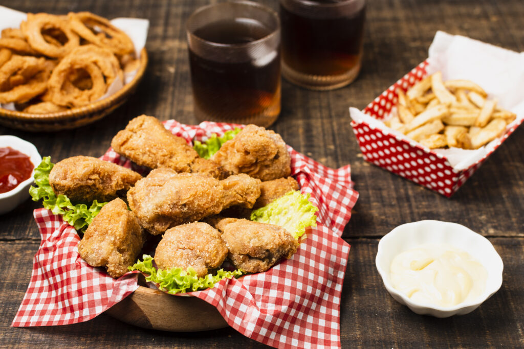 Crispy Haven Hot Chicken served with a spicy sauce